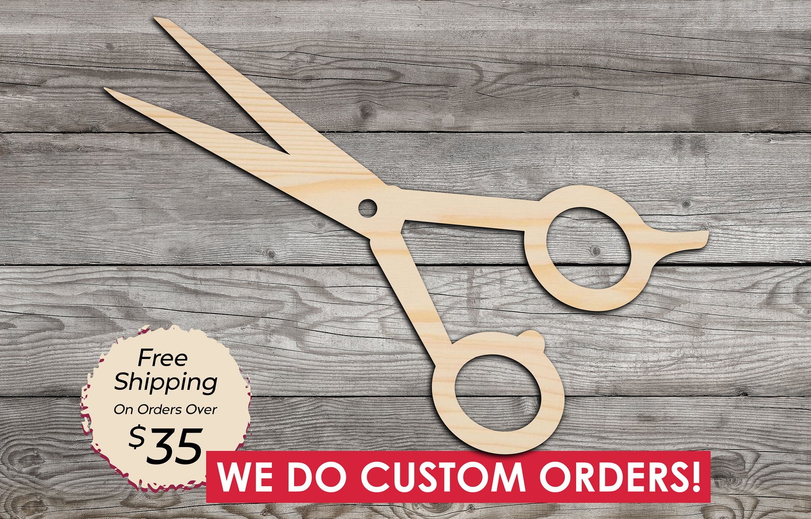 Hair Stylist Scissors Wooden Craft Shape / Wood Cutout Home Etsy