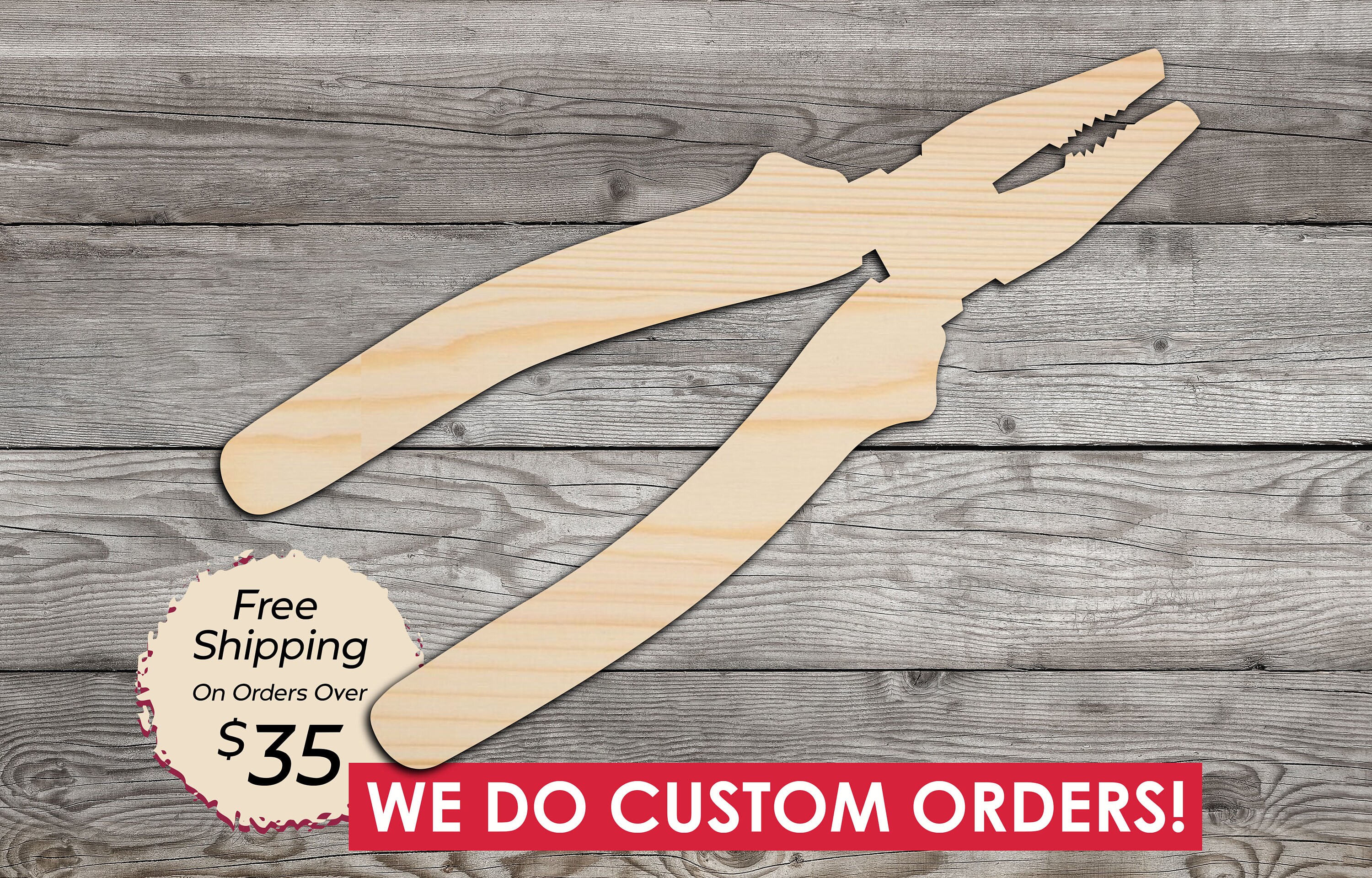 Pliers Wooden Craft Shape / Wood Cutout Home Decor Laser Etsy