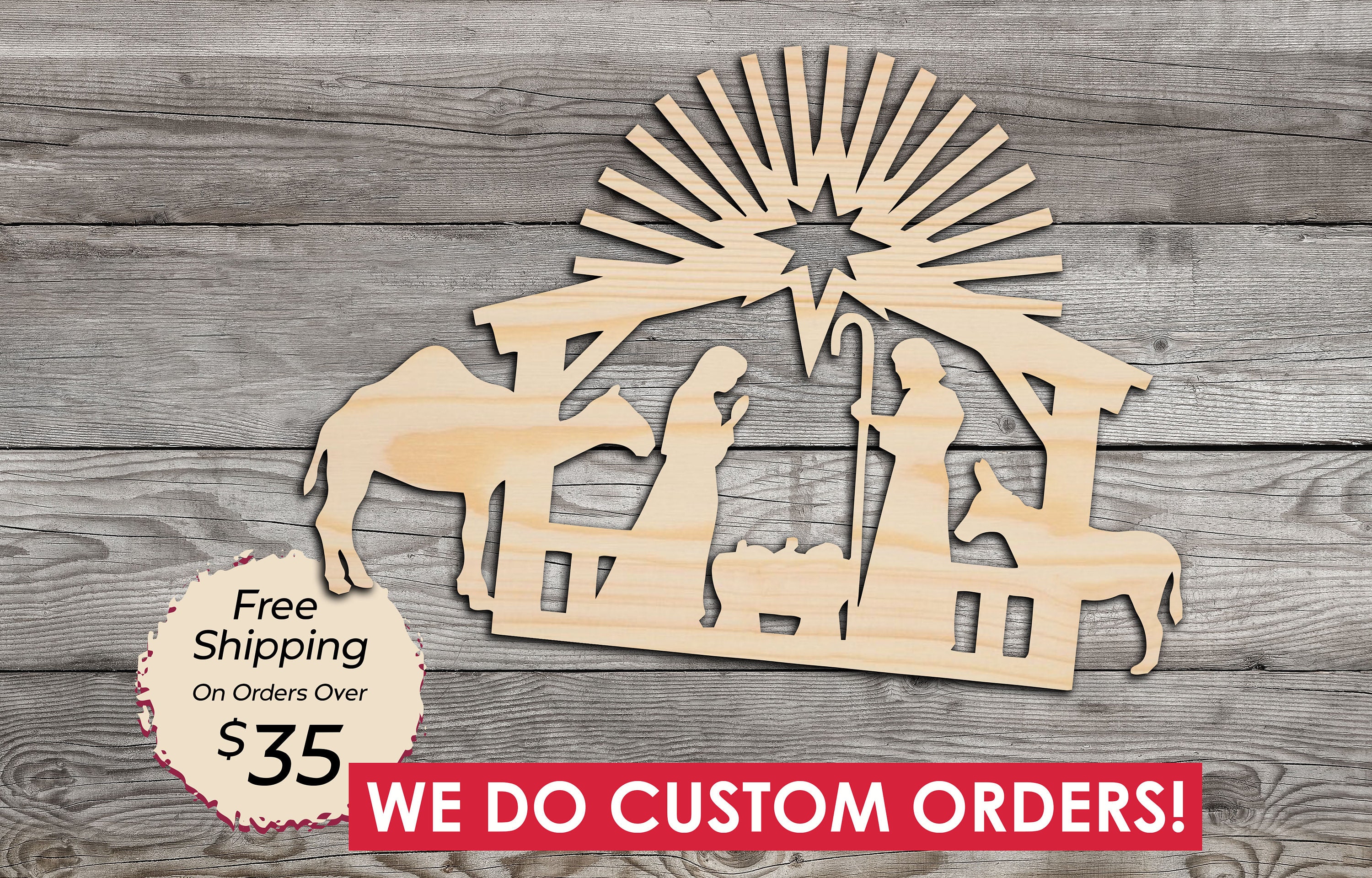 Nativity Scene Wooden Craft Shape / Wood Cutout Home Decor Etsy