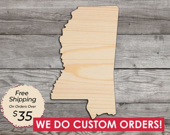wood craft wood cutout Mississippi with Tiger 60232- School Spirit Cutout wood cut out unfinished laser cut wooden Door Hanger