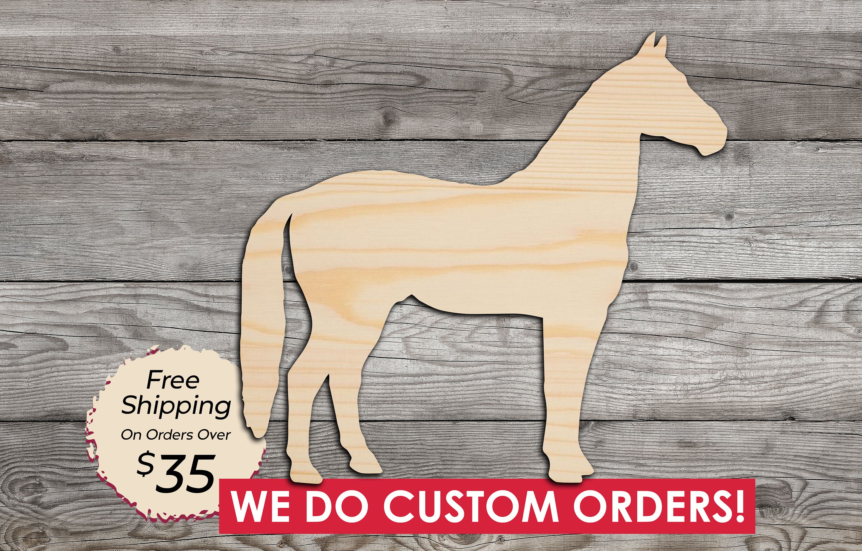 Horse Wooden Craft Shape / Wood Cutout Home Decor Laser Cut Etsy