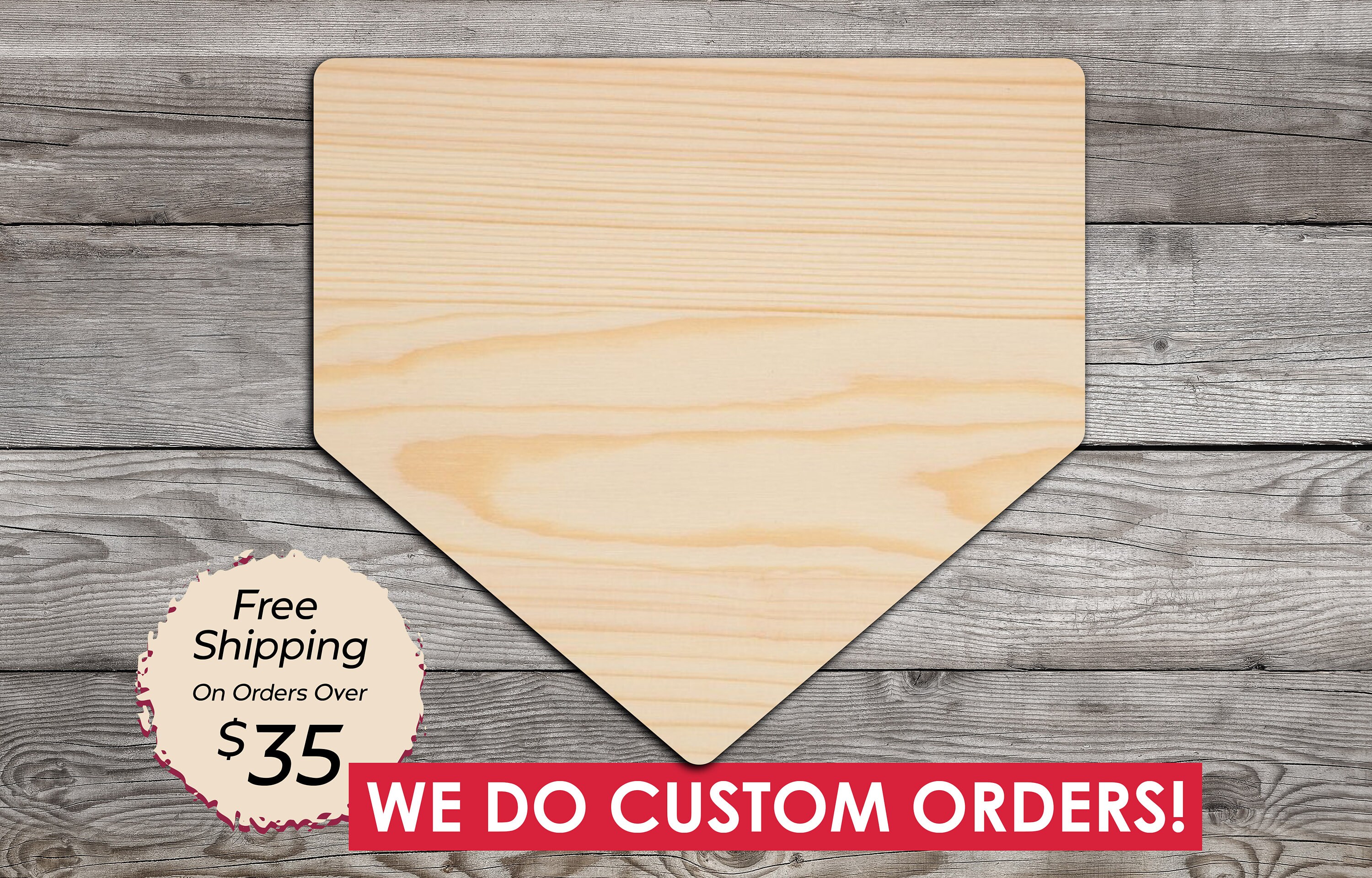 Baseball Home Plate Wooden Craft Shape / Wood Cutout Etsy