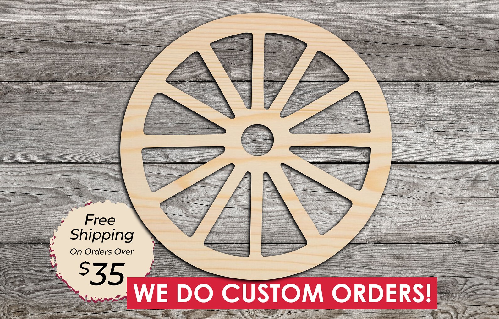 Wagon Wheel Hat Wooden Craft Shape / Wood Cutout Home Decor Etsy