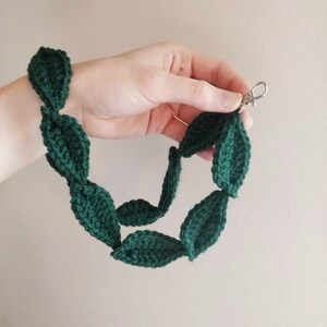 Crochet Leaf Lanyard • Handmade Plant Lover Badge Holder