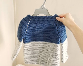 Crochet Sweater • Kid's Sweater • Color block Sweater • Gender Neutral Sweater • Pullover Sweater