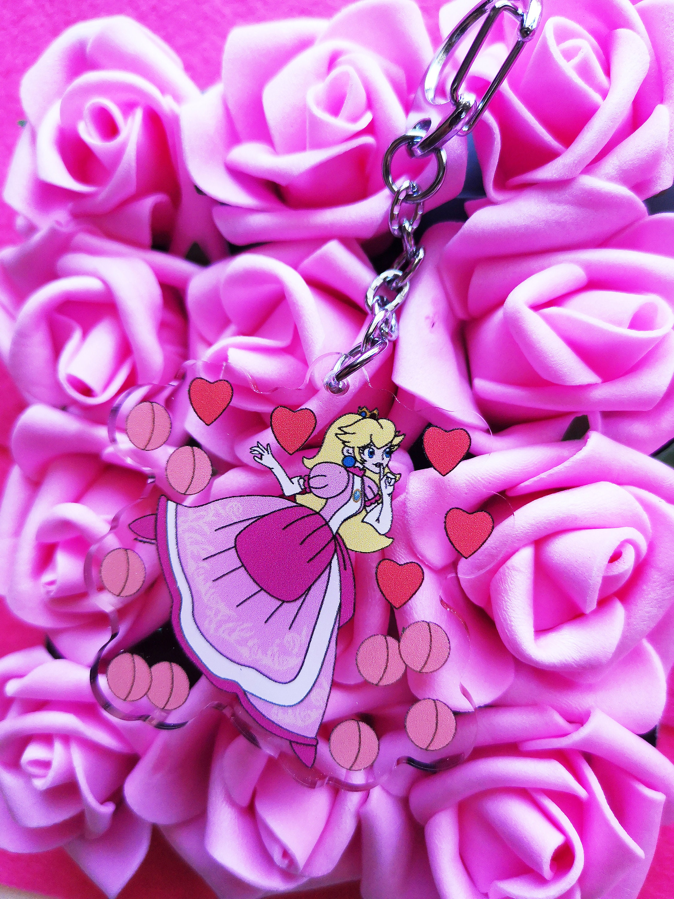 Princess Peach Keychain Charm Super Smash Bros Ultimate Etsy