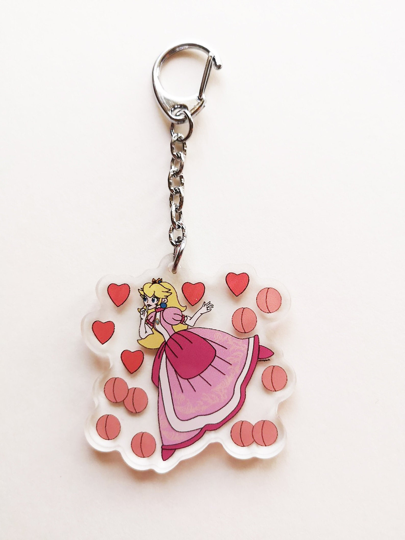 Princess Peach Keychain Charm Super Smash Bros Ultimate Etsy