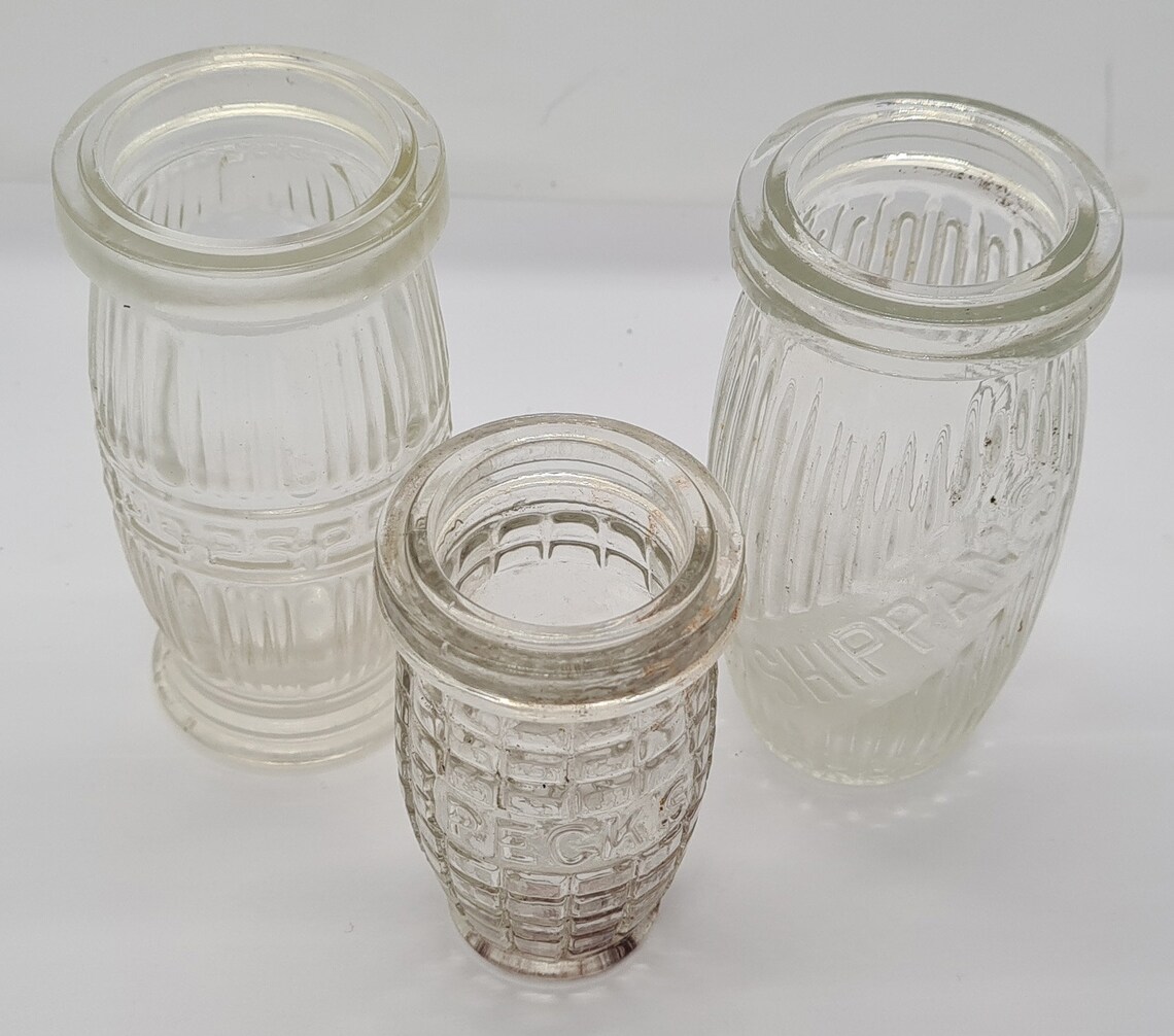 1920s small glass potted meat paste jars Etsy