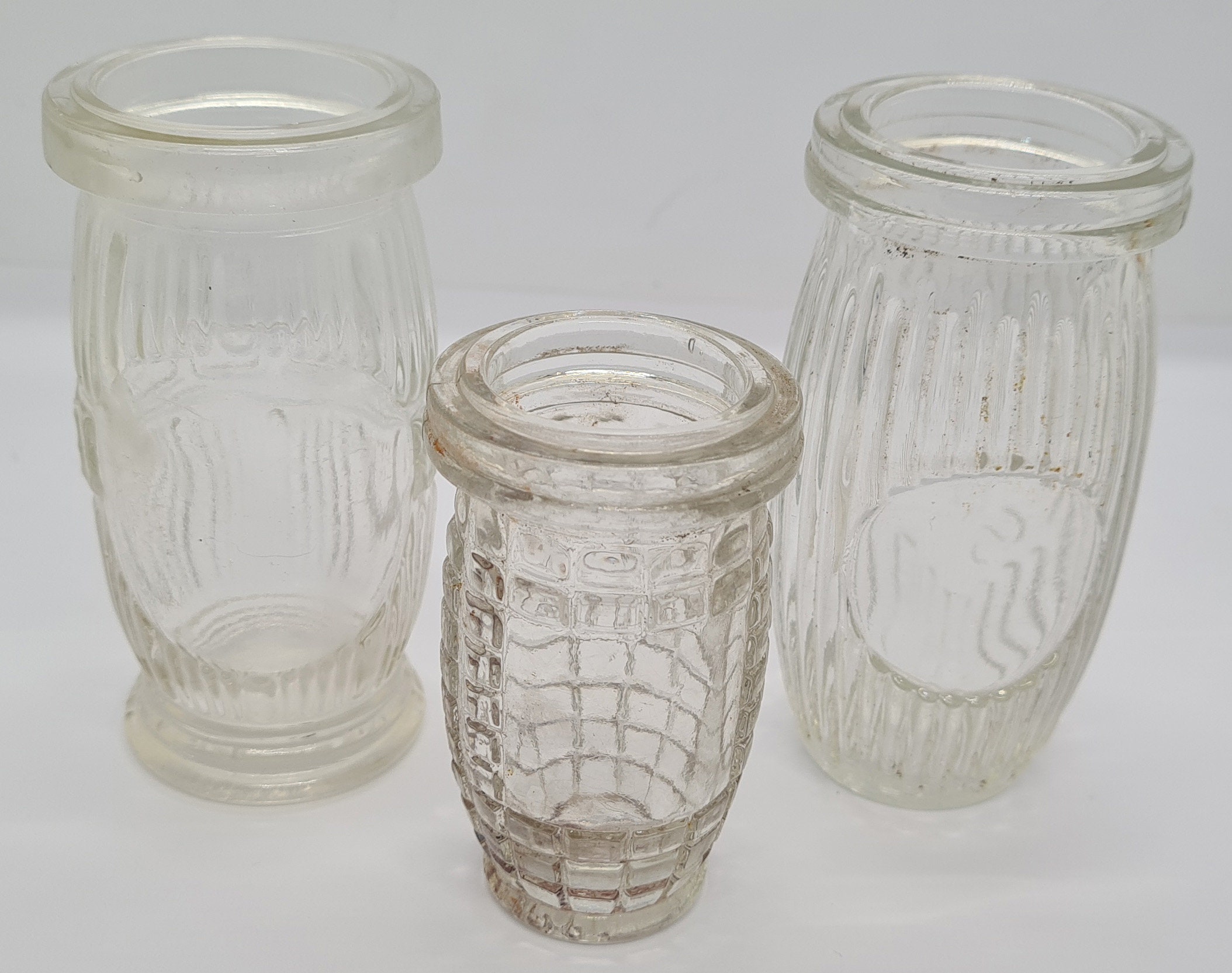 1920s small glass potted meat paste jars Etsy
