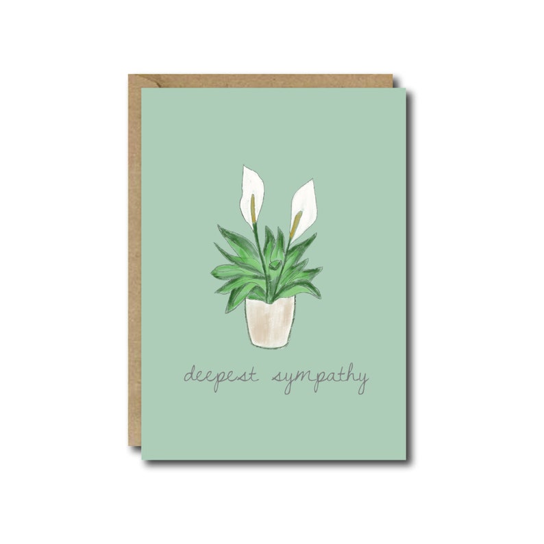 Peace Lily Sympathy Card Deepest Sympathy Etsy