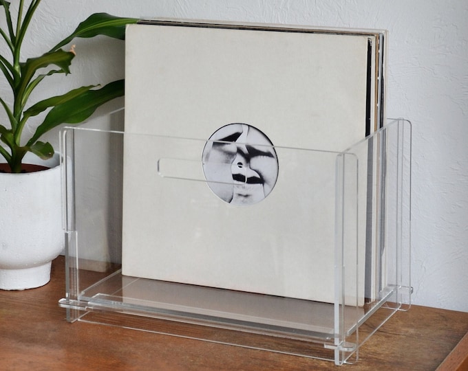 Affichage de boîte de rangement en vinyle, organisateur de disques, boîte en vinyle en plexiglas, boîte de rangement en vinyle minimaliste, boîte d’affichage en vinyle, détenteur de disques