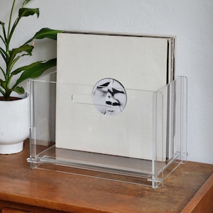 Vinyl Storage Box Display, Record Organizer, Plexiglass Vinyl Box, Minimalistic Vinyl Storage Box, Vinyl Display Box, Record Holder image 1