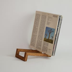 Unique Vinyl Rack, Wood Vinyl Records Storage, Modern design, Minimalistic Vinyl Storage, Record Storage, Record Rack, LP Record Stand Brown