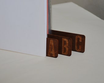 Eco Friendly,Both Sides Brown Vinyl Record Dividers, A to Z, Poplar Record Dividers, Vinyl Album Organisation, LP Separators