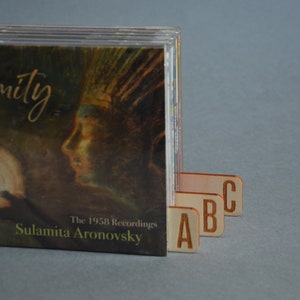 Eco Friendly, Both Sides CD Dividers, Set of 26 Horizontal, A to Z, CD Album Organization Natural
