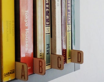 Eco Friendly, Both Sides Book Dividers, Set of 26 Horizontal, A to Z, Book Shelf Organization