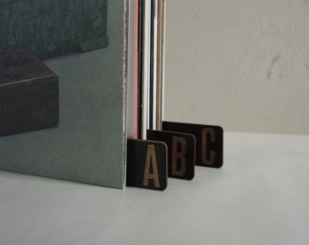 Eco Friendly, Black Both Sides Vinyl Record Dividers, A to Z, Poplar Dividers, Vinyl Album Organisation, LP Separators