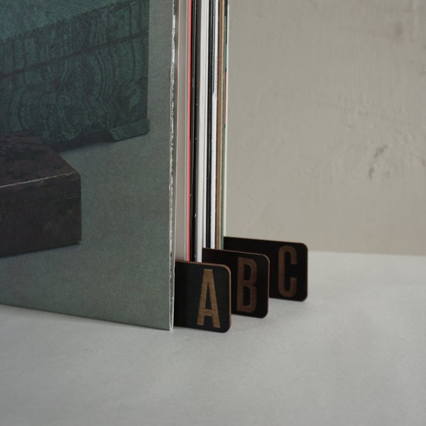 Eco Friendly, Black Both Sides Vinyl Record Dividers, A to Z, Poplar Dividers, Vinyl Album Organisation, LP Separators