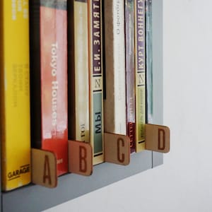 Eco Friendly, Both Sides Book Dividers, Set of 26 Horizontal, A to Z, Book Shelf Organization