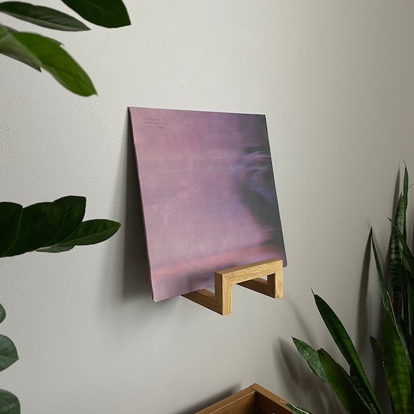 Einzigartiger Vinyl-Ständer, Wandplattenständer, Holz Schallplatten-Aufbewahrung, minimalistische Vinyl-Aufbewahrung, Schallplattenregal, LP-Plattenständer