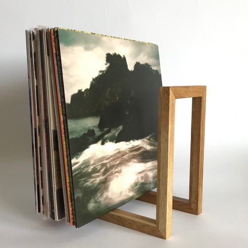 Kuinayouyi Vinyl Record Storage Holder,Acrylic Ends,Display Your Singles and LPs in This Modern Portable Rack Unit 