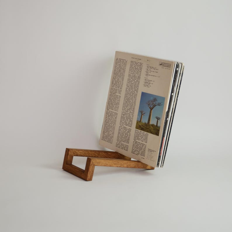 Unique Vinyl Rack, Wood Vinyl Records Storage, Modern design, Minimalistic Vinyl Storage, Record Storage, Record Rack, LP Record Stand Brown