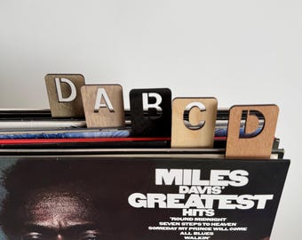 CutOut Eco Friendly,Both Sides Vinyl Record Dividers, A to Z, Poplar Record Dividers, Vinyl Album Organization, LP Separators