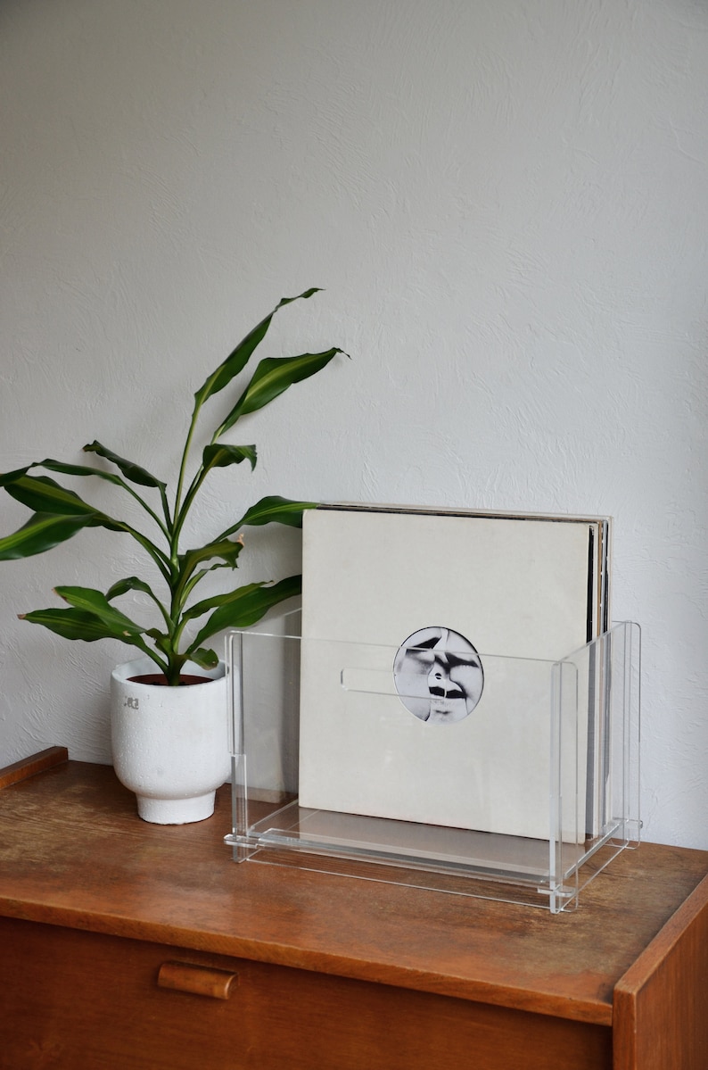 Vinyl Storage Box Display, Record Organizer, Plexiglass Vinyl Box, Minimalistic Vinyl Storage Box, Vinyl Display Box, Record Holder image 5