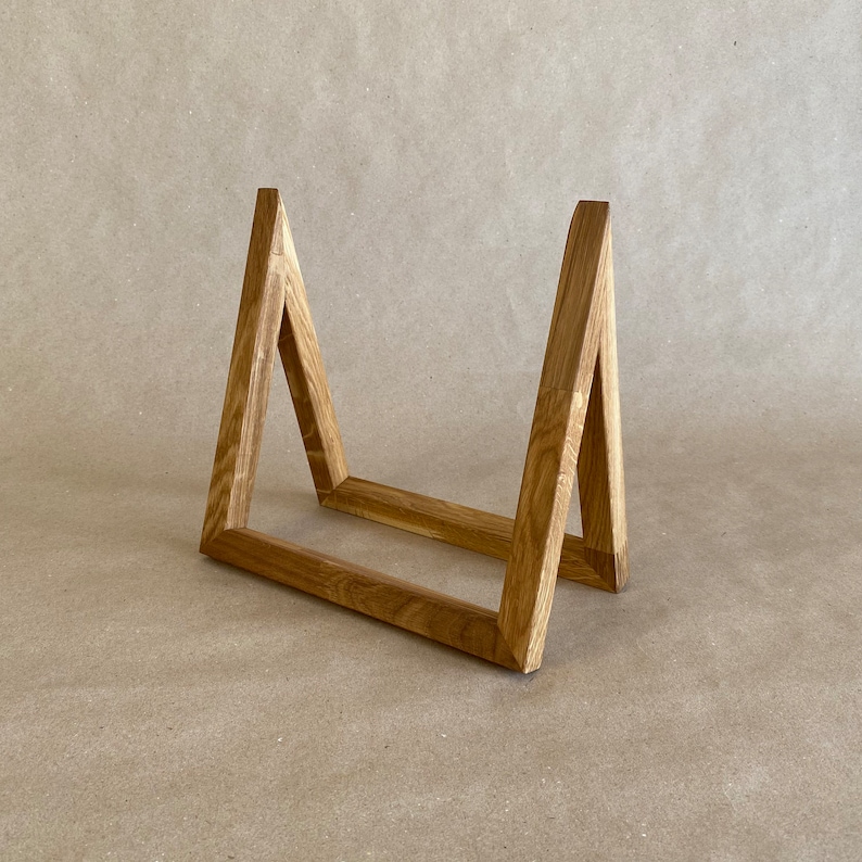 Triangle Vinyl Record Rack Organizer in natural