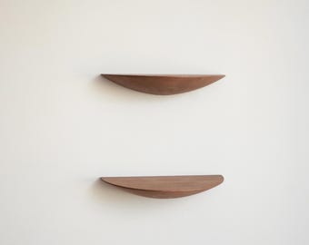 Floating Shelf Wall Mounted, Wooden Oak Bracketless Shelves, Wavy Bookshelf Geometric, Wood floating shelves, Wall shelf, Wall Decor Wood