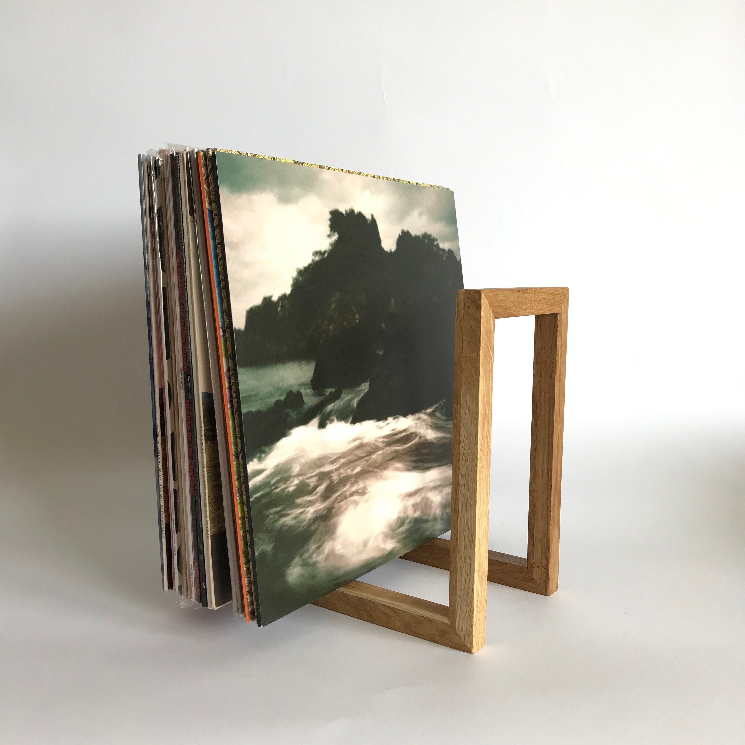 Stockage de Disques Vinyles, Stockage Vinyle, Support en Bois Naturel, Design Moderne, Vinyle Minima