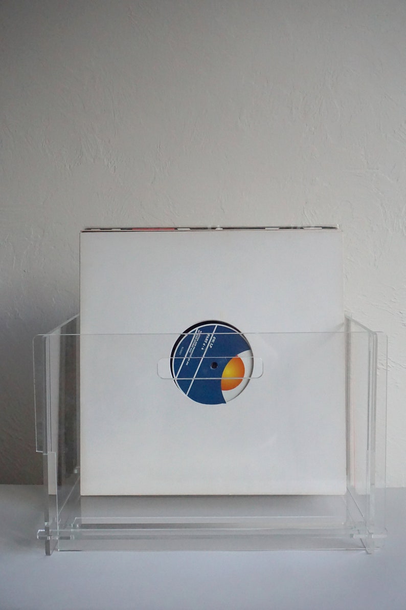 Vinyl Storage Box Display, Record Organizer, Plexiglass Vinyl Box, Minimalistic Vinyl Storage Box, Vinyl Display Box, Record Holder image 6