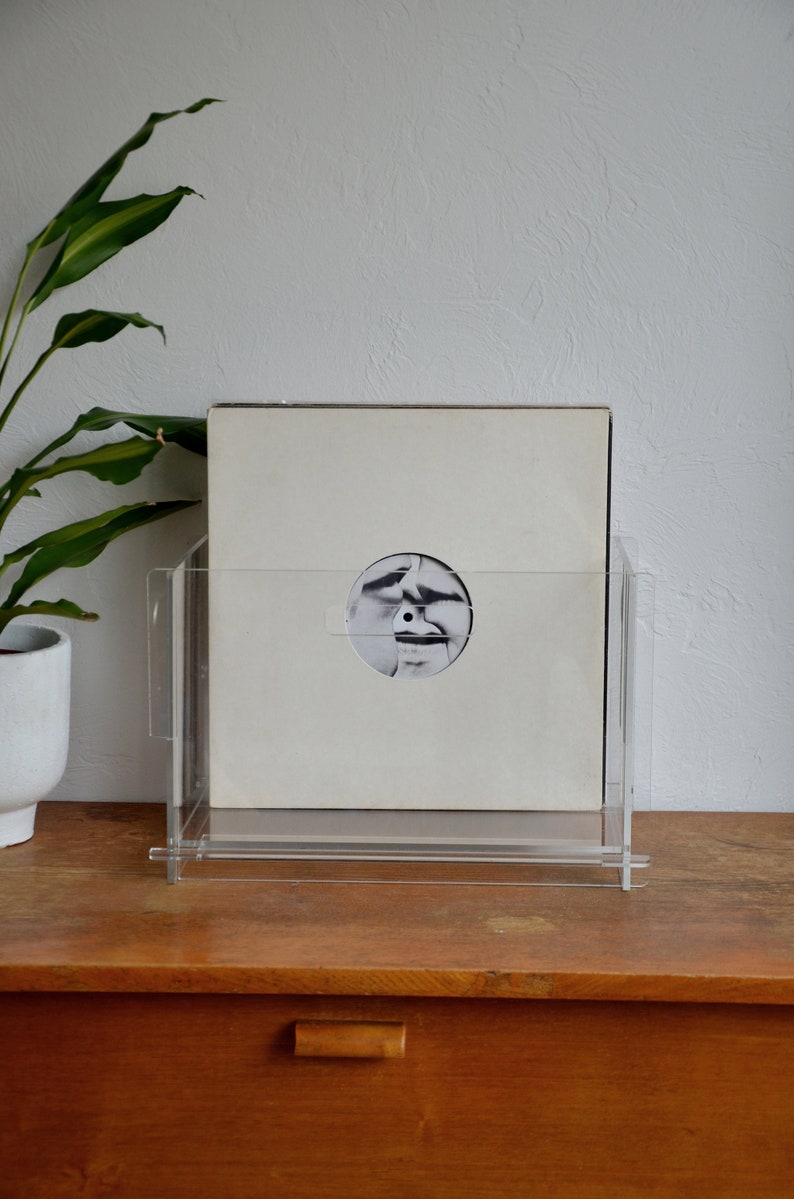 Vinyl Storage Box Display, Record Organizer, Plexiglass Vinyl Box, Minimalistic Vinyl Storage Box, Vinyl Display Box, Record Holder image 4