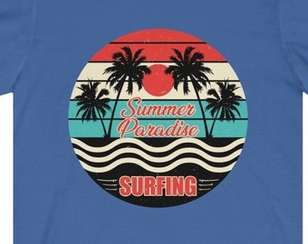 Summer Paradise - Surfing, graphic beach scene