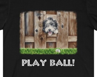 Play Ball!  Faithful dog ready to play baseball.