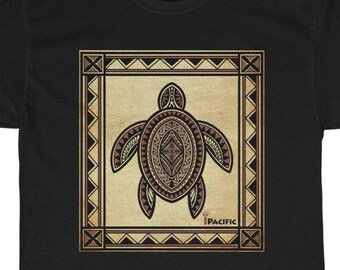 Samoan Tapa Cloth Siapo Turtle Polynesia Design unisex t-shirt