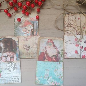 Vintage Santa Junk Journal Pockets/ Library Book Pockets/ Book Page Pockets/ Embellishments for Junk Journals