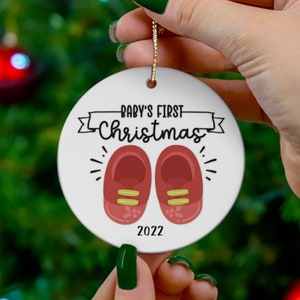 Baby Boy Ornament - Baby&#39;s First Christmas 2022 - Baby Ornament - New Baby Ornament - 1st Christmas - Babys 1st Christmas