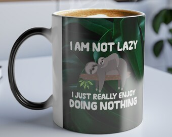 Sloth Color Changing Mug: Funny Lazy Sloth Gift, 11oz
