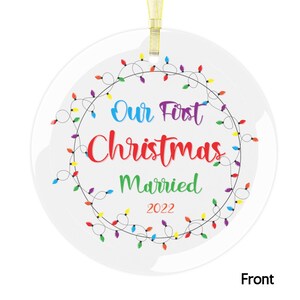 First Christmas Married Ornament - Christmas Ornament - Our First Christmas - Mr and Mrs Ornament - Wedding Ornament - Newlywed Ornament