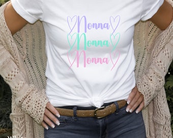 Chemise Nonna mignonne avec police cursive pastel - Cadeau Nonna - Cadeau pour Nonna - TShirt Nonna - T-shirt Nonna - Cadeaux Nonna - Nouveau cadeau Nonna