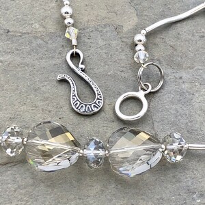 Black Diamond Swarovski Crystal Necklace, Sterling Silver And Crystal Necklace, Wedding Necklace.