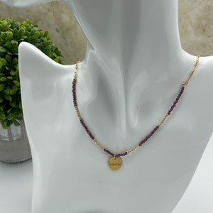 Garnet Necklace January Birthstone Gold Filled Necklace Free Shipping 18 inch Necklace Statement Necklace Gift for Her Jewelry  Necklace