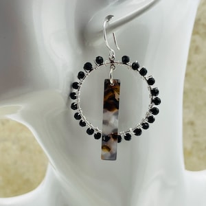 Black Onyx Earrings Dangle Earrings Hand Wrapped Earrings Free Shipping Statement Earrings Gemstone Earrings Gift for Her Unique Earrings