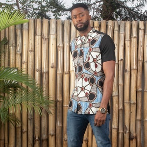 JUWON African Print Ankara Shirt / Mens African Shirt / African Clothing for Men