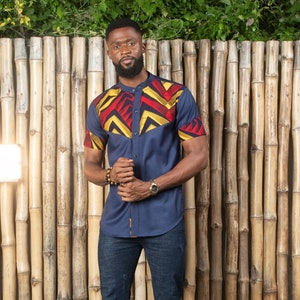 NKEM African Pint Ankara Shirt - Casual African Shirts - African Clothing for Men