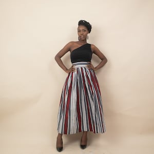 OSAYI African Print Ankara Midi Skirt with Pockets | African Clothing for Women