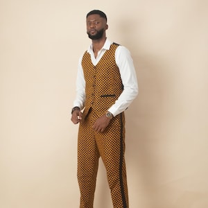 TAJU African Print Ankara Waistcoat