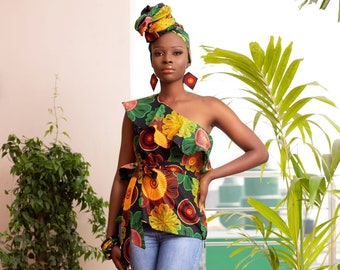 one sleeve ankara dress