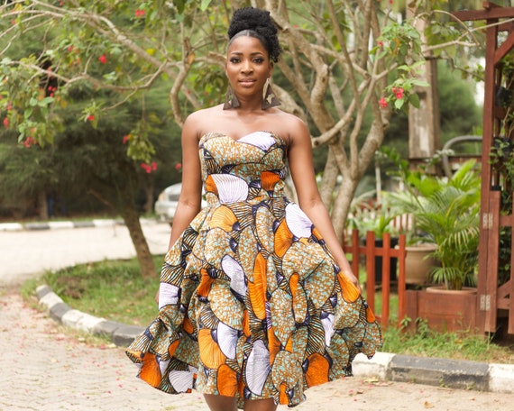 African Prom Dress African Print Midi 
